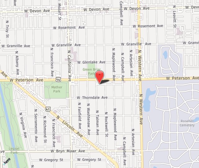 Location Map: 2617 Peterson Ave. Chicago, IL 60659